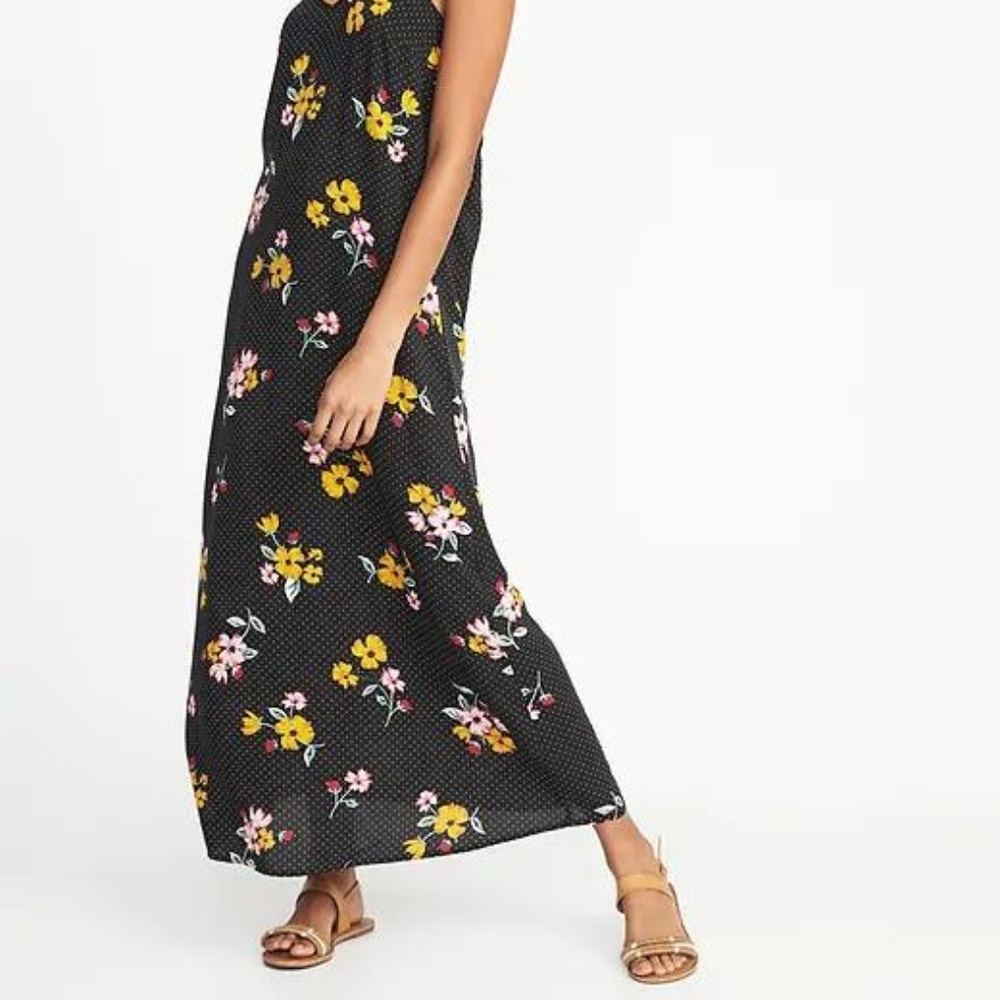 Old Navy Printed V-Neck Maxi Shift Dress New - Picture 3 of 5